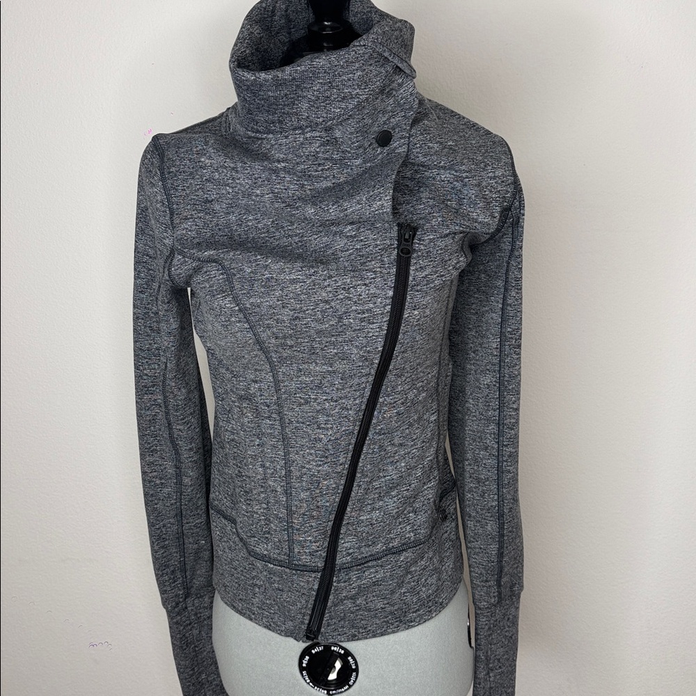 Lorna Jane Asymmetrical Zip Track Jacket Charcoal Gray Small S 129